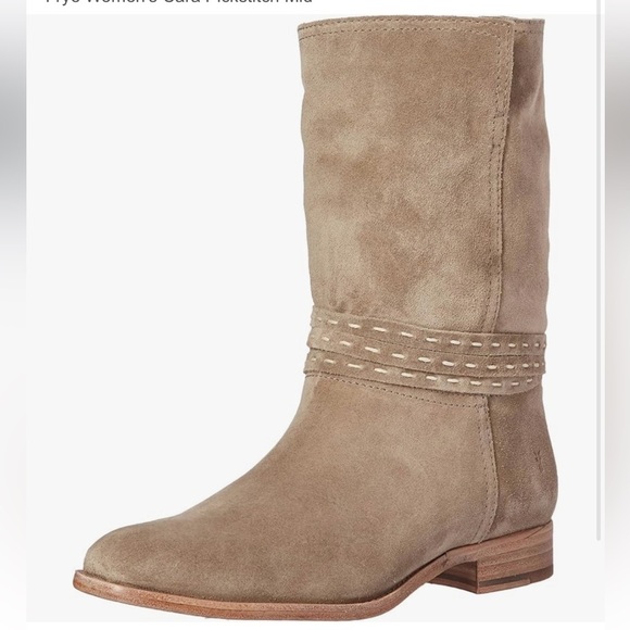 FRYE WOMENS CARA PICKSTITCH MID BOOT 8 - Picture 2 of 16